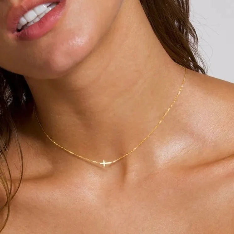 Chansutt Pearls: Dainty Cross Necklace