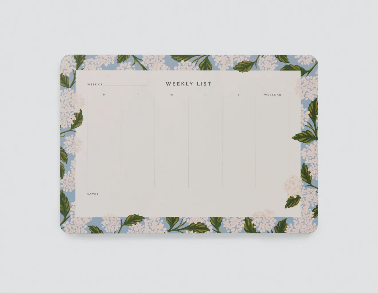 Hydrangea Weekly List Desk Pad