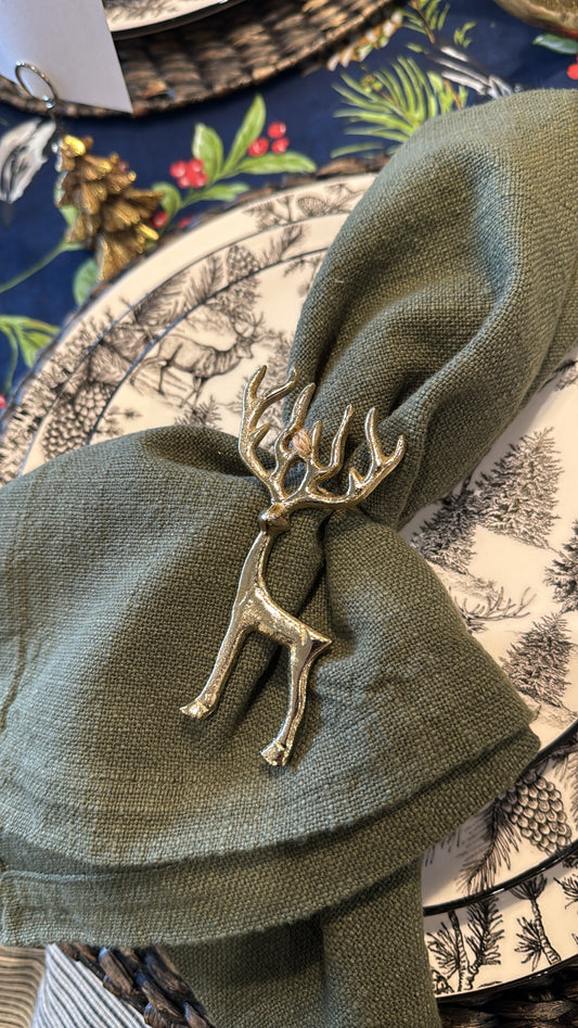 Gold Flat Deer Ornament