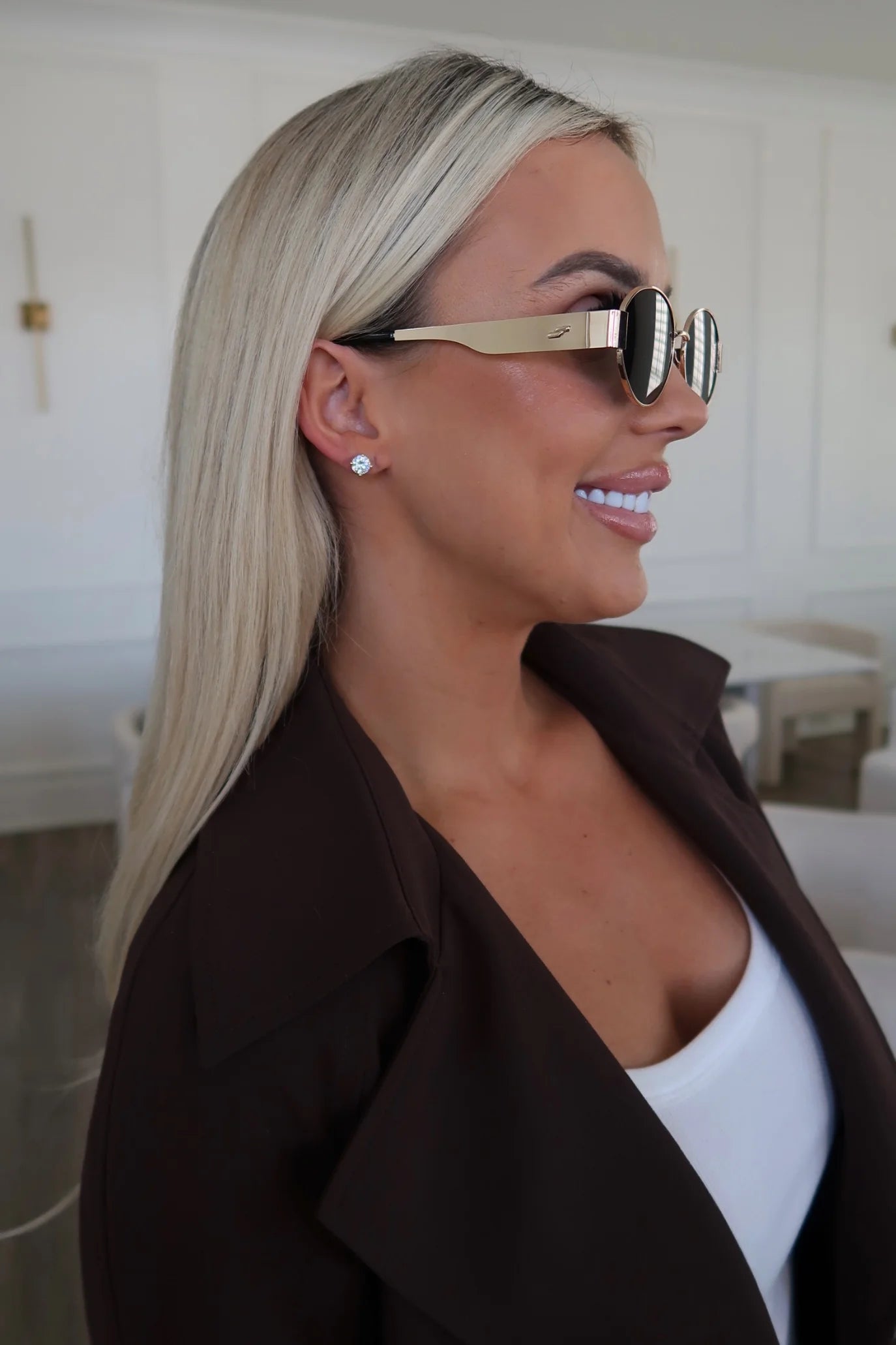 Chansutt Pearls: Gold Diamond Studs