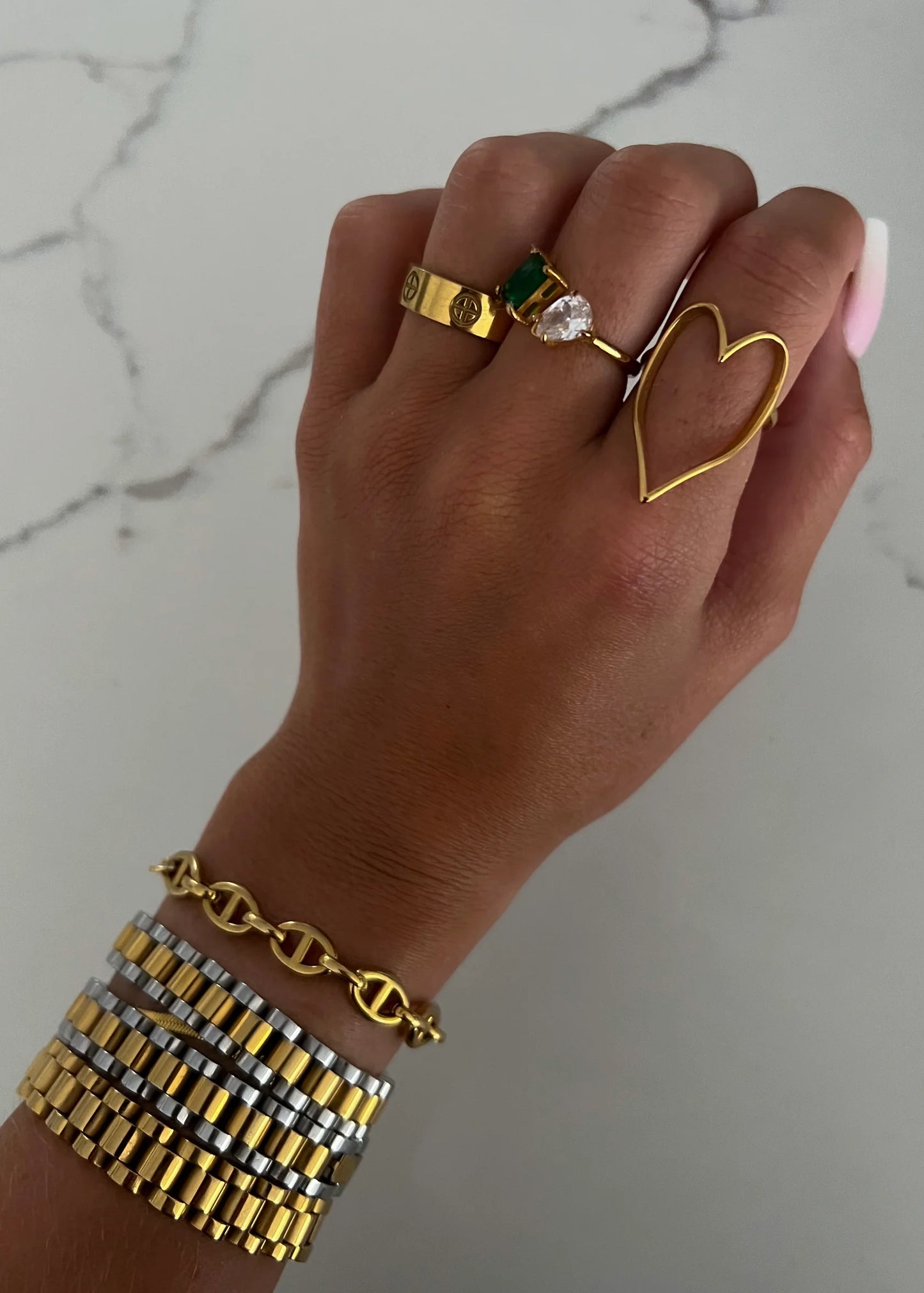 Chansutt Pearls: Gold Heart Ring
